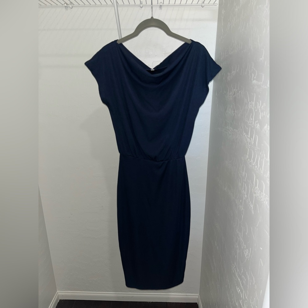 Women’s Off the Shoulder Navy Blue Dress